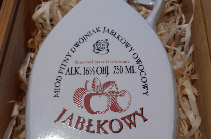 Miód Pitny Jaros Dwójniak Jabłkowy kamionka w skrzynce